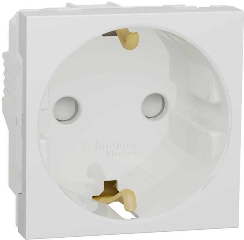 Контакт шуко с детска защита винт 2 мод. цвят Бял Unica SE