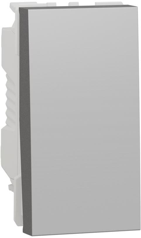 Бутон NO/NC 1 мод. цвят Алуминий Unica SE