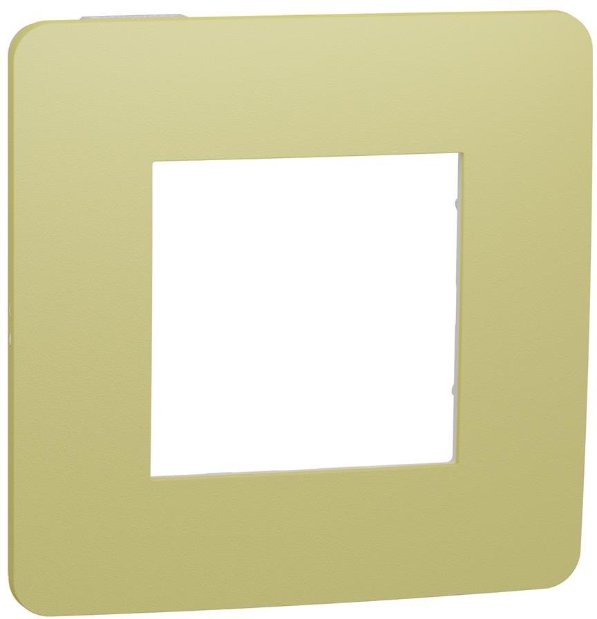 Лицева рамка 1х цвят Зелена ябълка / Бял Unica Studio Color SE /до изчерпване/