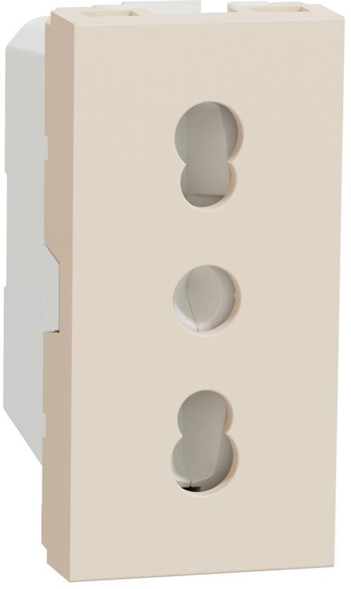 Контакт италиански стандарт с детска защита винт 1 мод. цвят Крем Unica SE