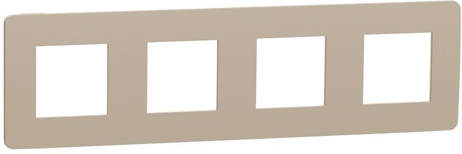 Лицева рамка 4х цвят Капучино / Крем Unica Studio Color SE /до изчерпване/