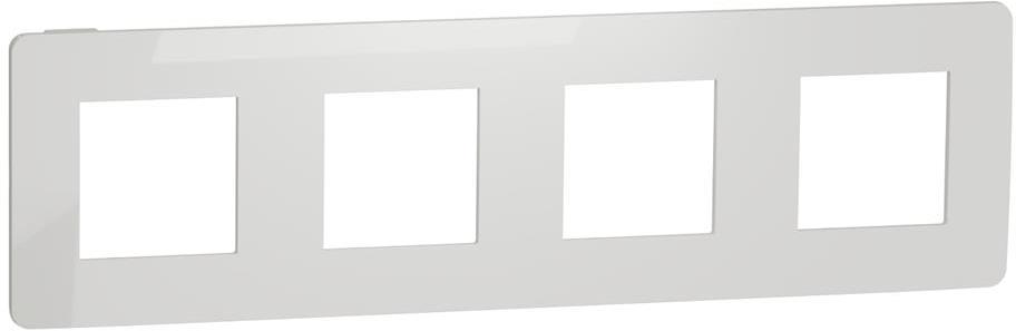 Лицева рамка 4х цвят Бял / Бял Unica Studio Color SE /до изчерпване/