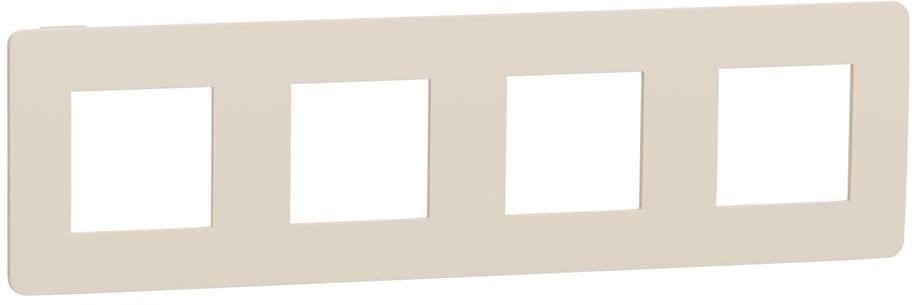 Лицева рамка 4х цвят Крем / Крем Unica Studio Color SE /до изчерпване/
