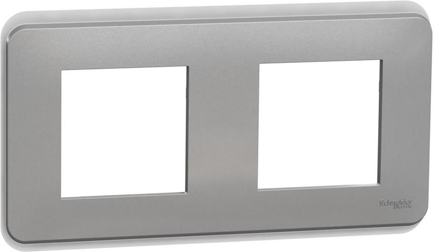 Лицева рамка 2х цвят Алуминий Unica Pro SE