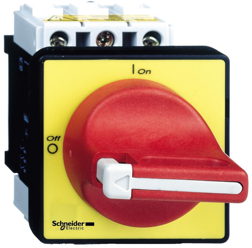 Пакетен превключвател 0-1 3P 40A IP65 червена ръкохватка за врата SE