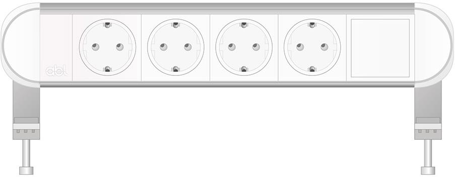 Модул Chroma 5M с 4х Шуко и 1х празен модул, цвят Бял, ABL