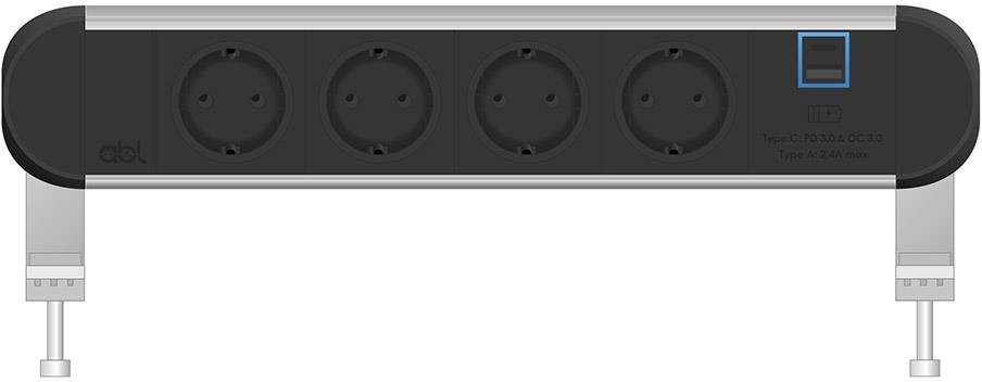 Модул Chroma 5M с 4х Шуко и USB тип A+C, цвят Черен, ABL