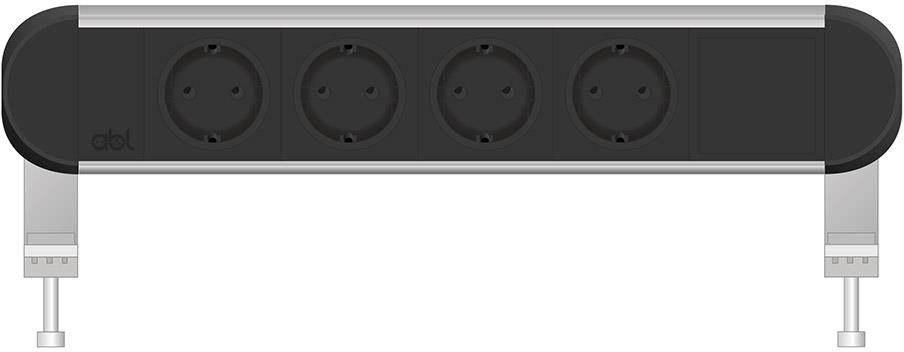 Модул Chroma 5M с 4х Шуко и 1х празен модул, цвят Черен, ABL