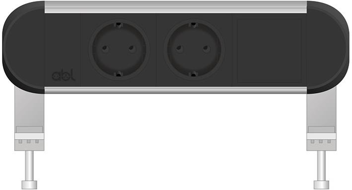 Модул Chroma 3M с 2х Шуко и 1х празен модул, цвят Черен, ABL