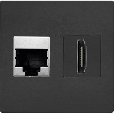 Модул IMP с 1х RJ45 Cat.6A и 1х HDMI цвят Черен, ABL