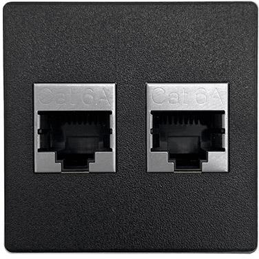 Модул IMP с 2х RJ45 Cat.6A цвят Черен, ABL