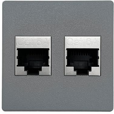 Модул IMP с 2х RJ45 Cat.6A цвят Сив, ABL