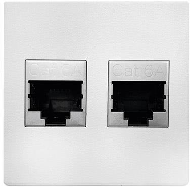 Модул IMP с 2х RJ45 Cat.6A цвят Бял, ABL
