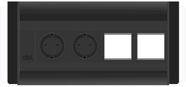 Модул Aero Flip 4M с 2х Шуко и 2х празни модула, цвят Черен, ABL