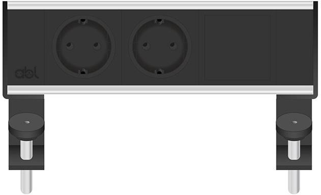 Модул Flexi 3M с 2х Шуко и 1х празен модул, цвят Черен, ABL