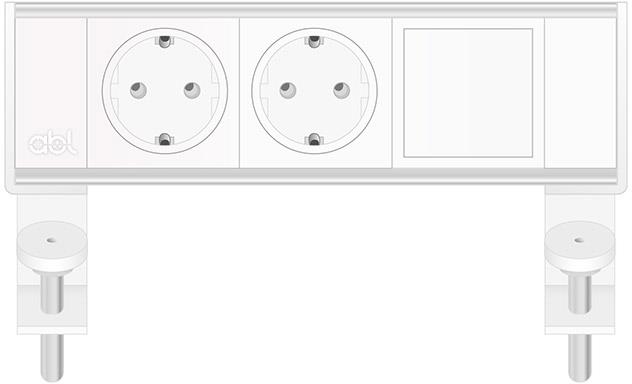 Модул Flexi 3M с 2х Шуко и 1х празен модул, цвят Бял, ABL