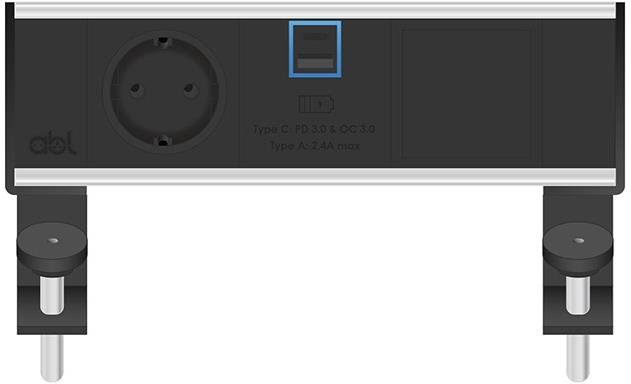 Модул Flexi 3M с 1х Шуко, USB тип A+C и 1х празен модул, цвят Черен, ABL