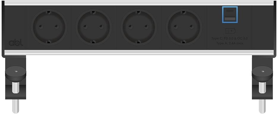 Модул Flexi 5M с 4х Шуко и USB тип A+C, цвят Черен, ABL