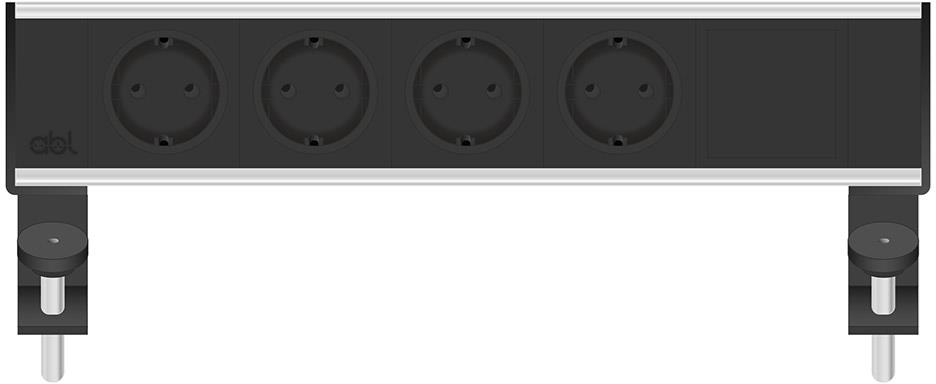 Модул Flexi 5M с 4х Шуко и 1х празен модул, цвят Черен, ABL