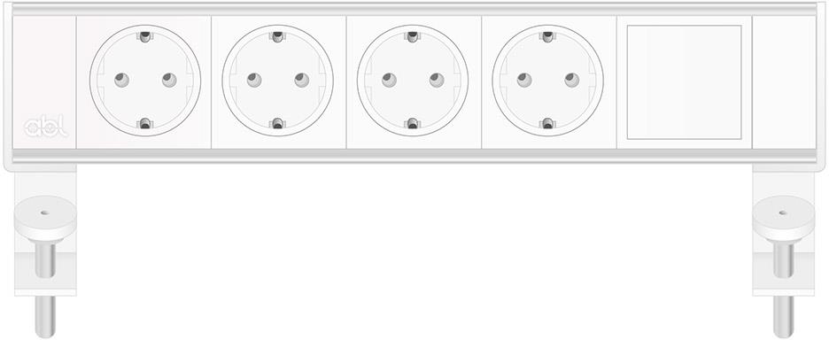 Модул Flexi 5M с 4х Шуко и 1х празен модул, цвят Бял, ABL