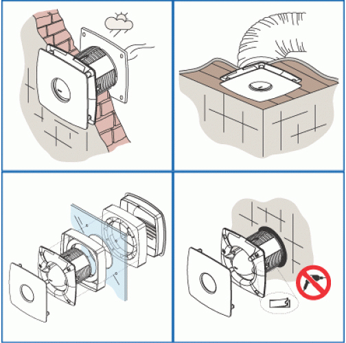 Вентилатор SILENTIS10 ф100мм, цвят Бял, 98м3/ч, 15W, 37dB комплект с клапа CATA