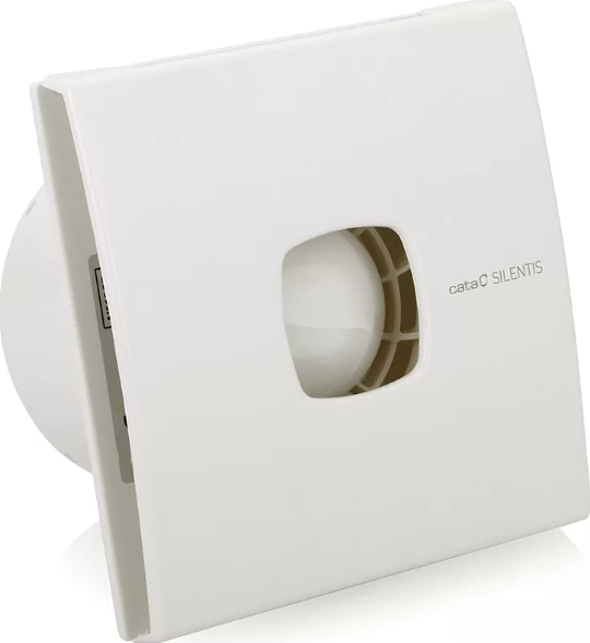 Вентилатор SILENTIS10 ф100мм, цвят Бял, 98м3/ч, 15W, 37dB комплект с клапа CATA