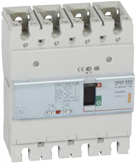Автомат DPX3 250 TM 4P 250A 25кA регулируем (In x 0.8...1) Legrand