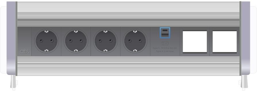 Модул Aero Flip 7M с 4х Шуко, USB тип A+C и 2х празни модула, цвят Сив, ABL