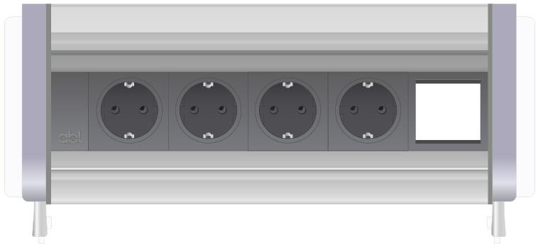 Модул Aero Flip 5M с 4х Шуко и 1х празен модул, цвят Сив, ABL