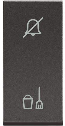 Бутон двоен почисти/не безпокой 1 мод. 10A цвят Черен Classia Bticino