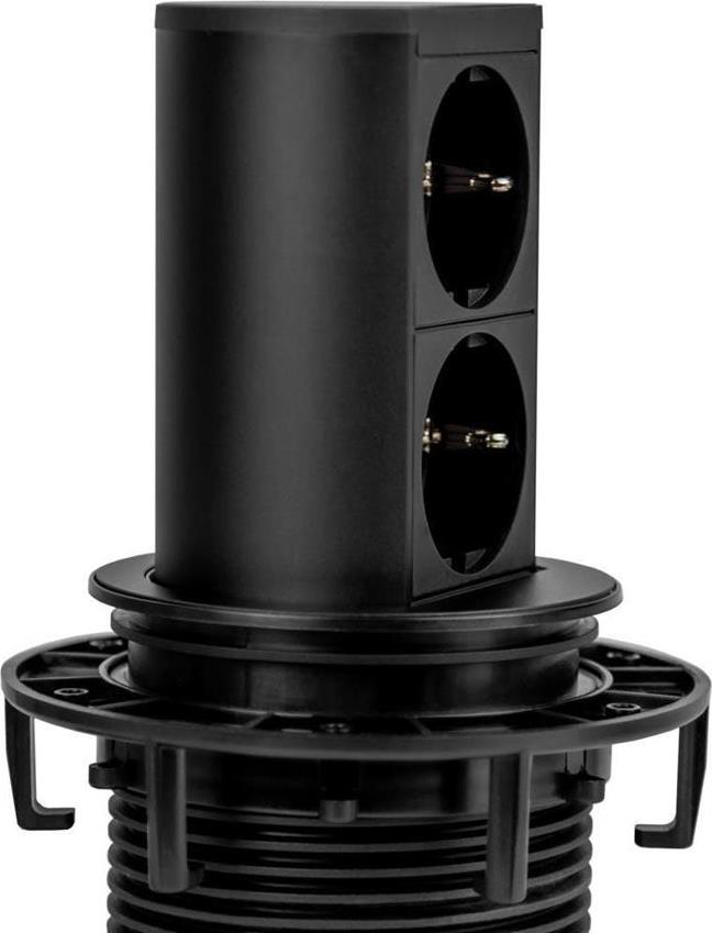 Модул ELEVATOR с 2х Шуко, с кабел 2м, цвят Черен, Bachmann