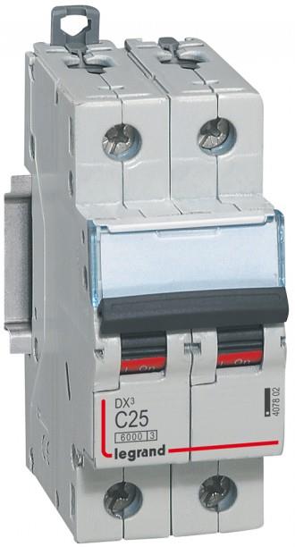 Автоматичен прекъсвач DX3 2P 25A крива С 6kA Legrand