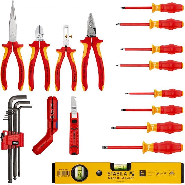 Комплект в куфар Robust23 Start с 24 бр. инструменти VDE 1000V за електротехници, Knipex