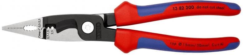 Клещи инсталаторски, синьо-червена ръкохватка 200мм, Knipex