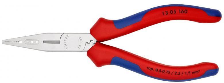 Клещи инсталаторски, хромирани, синьо-червена ръкохватка 160мм, Knipex