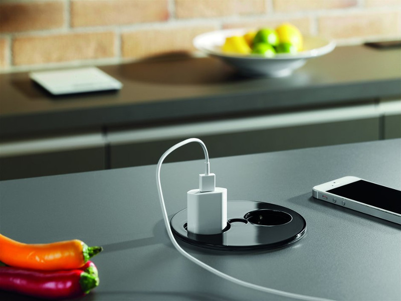 Модул TWIST с 2х Шуко, с кабел 2м, цвят Черен, Bachmann