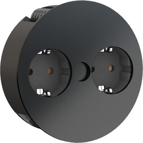 Модул TWIST с 2х Шуко, с кабел 2м, цвят Черен, Bachmann