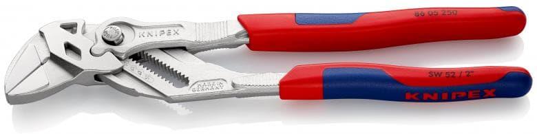 Клещи раздвижени, хромирани, синьо-червена ръкохватка 250мм, Knipex