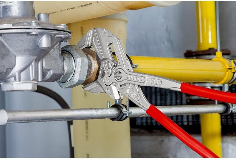 Клещи раздвижени, хромирани, червена ръкохватка 400мм, Knipex