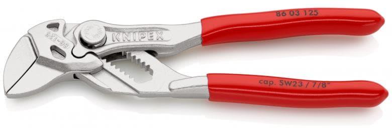 Клещи раздвижени, хромирани, червена ръкохватка 125мм, Knipex