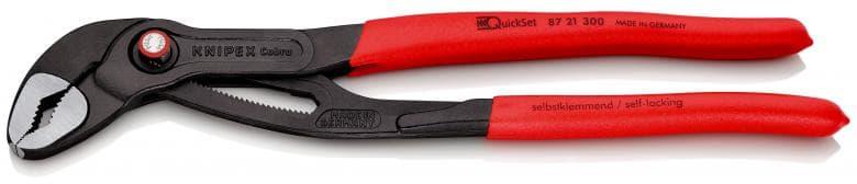 Клещи раздвижени Cobra QuickSet, червена ръкохватка 300мм, Knipex