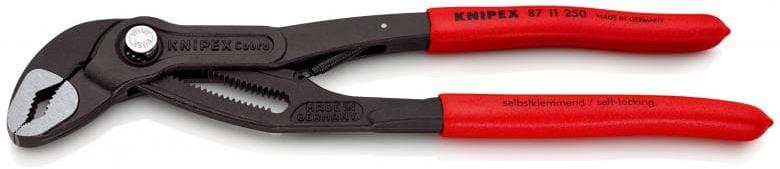 Клещи раздвижени Cobra …matic, червена ръкохватка 250мм, с отваряща пружина, Knipex