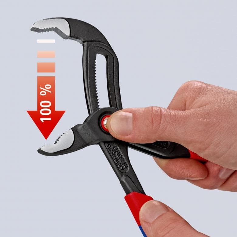 Клещи раздвижени Cobra QuickSet, червена ръкохватка 300мм, Knipex