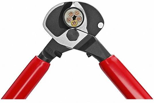 Ножици за рязане на кабел до 150мм2, хромирани, VDE 1000V гумирана червена ръкохватка 500мм, Knipex