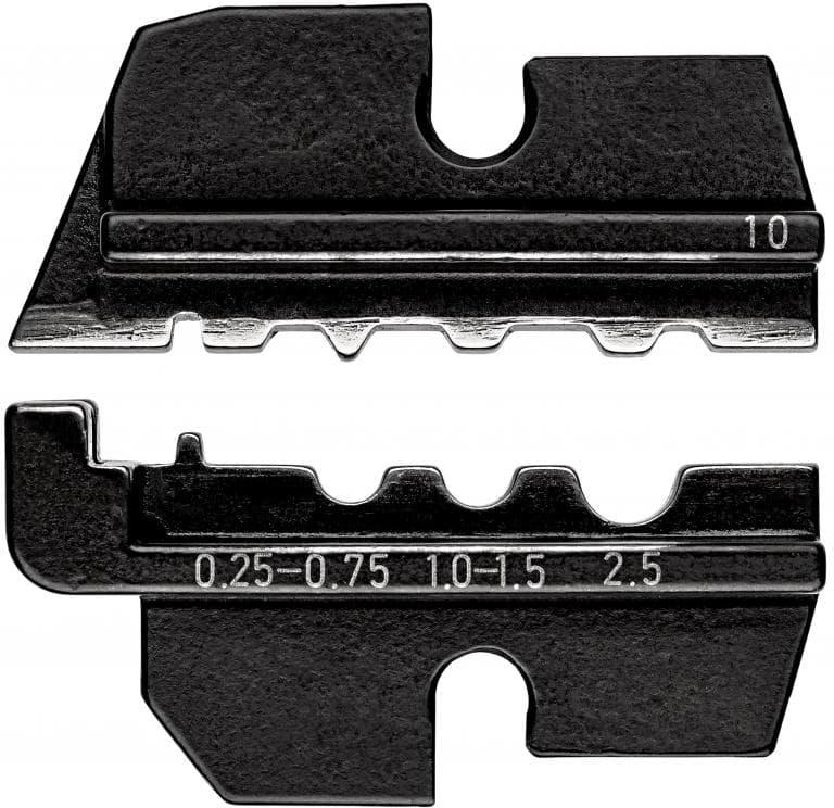 Челюсти CrimpSystem за кримпване на кабелни накрайници 0.25-2.5мм2 DIN неизолирани, Knipex