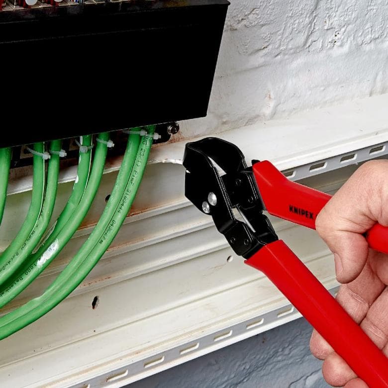 Перфоратор за ламарина, полиран, 20x29мм, червена ръкохватка 250мм, с отваряща пружина, Knipex