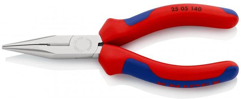 Клещи резачки с остър връх, хромирани, синьо-червена ръкохватка 140мм, Knipex