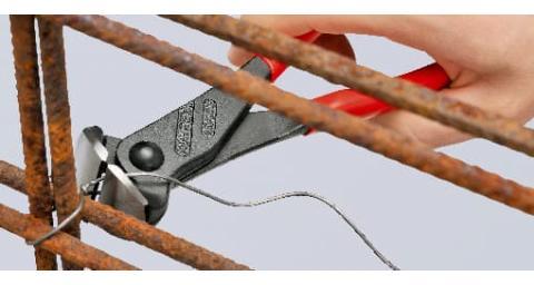 Клещи за рязане на арматурна тел, червена ръкохватка 200мм, Knipex