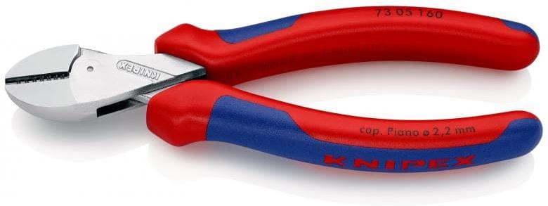Клещи диагонални резачки усилени X-Cut, хромирани, синьо-червена ръкохватка 160мм, Knipex