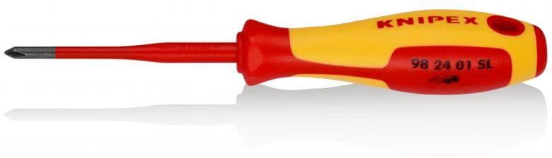 Отвертка PH 1 Slim, VDE 1000V жълто-червена ръкохватка 187мм, Knipex